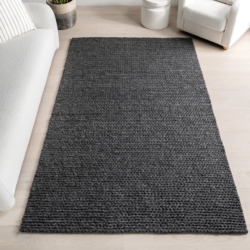 Nuloom Drew Casual Wool Area Rug - 6' x 9' - Charcoal