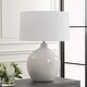 preview thumbnail 3 of 5, Uttermost Dribble White Glaze Table Lamp - 25.75" H X 19" W X 19" D