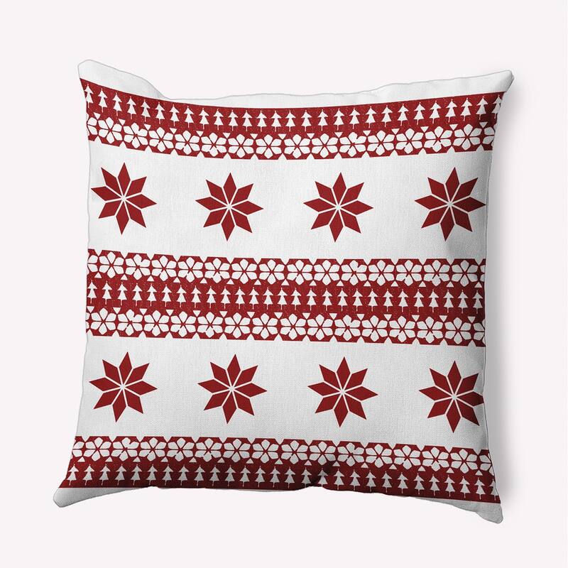 Poinsettia Charm Accent Pillow - White - 16" x 16"