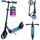 preview thumbnail 1 of 62, Outdoor Cruiser Kick Scooter for Ages 6+, for Kids, Teens, and Adult, Max Load 250 LBS, Foldable, 8-inch Big Wheels, Black & Blue