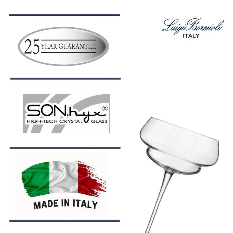 Luigi Bormioli Set of 4 Backdoor 20s Great Gatsby Cocktail Glasses - 10 oz