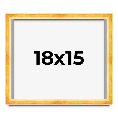 18x15 Shadow Box Frame Gold | 1.625 Inches Deep Real Wood Traditional