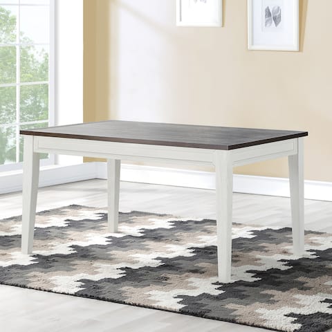 Crestwood Two Tone Farmhouse Wooden Dining Table by Greyson Living - Ivory and Dark Driftwood