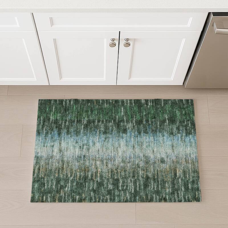 Machine Washable Indoor/ Outdoor Contemporary Ombre Chantille Rug