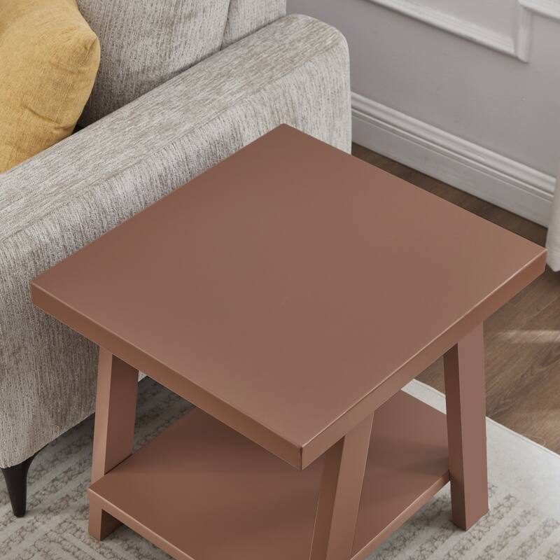 The Gray Barn Cedar Ridge Contemporary Replicated Wood Shelf End Table