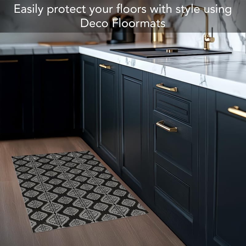 Tribal Zen Deco-Floormat, Decorative Mat, Waterproof, Low Profile, Eco-Friendly Non Slip, Made in The USA (3' x 2')