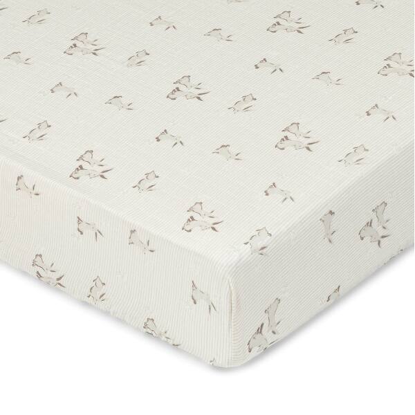 slide 2 of 15, Crane Baby Organic Cotton Fitted Crib Sheet Bunny Bunny