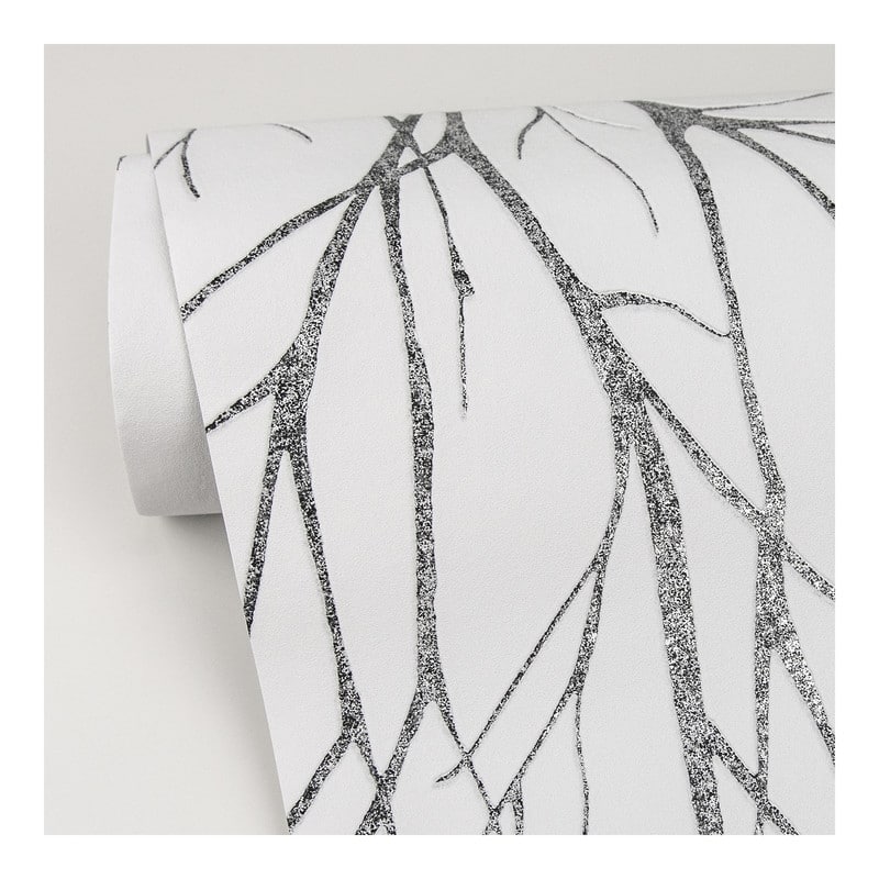 Advantage Diani Charcoal Metallic Tree Wallpaper - 21 x 396 x 0.025