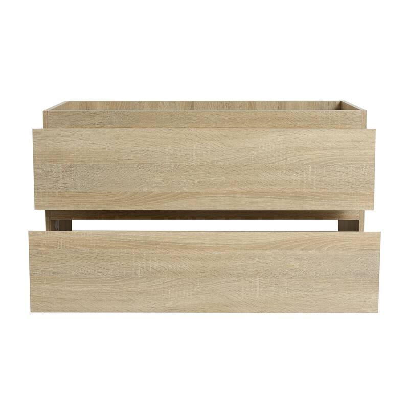 24" Floating Bathroom Vanity Cabinet with 2 Soft-Close Drawers, Wood Grain Design, Eco-Friendly Plywood