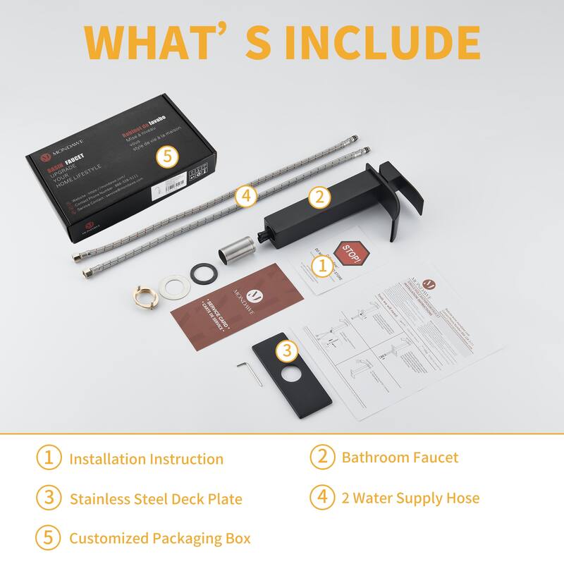 Single Handle Single Hole Tall Vessel sink Faucet with Deckplate Included