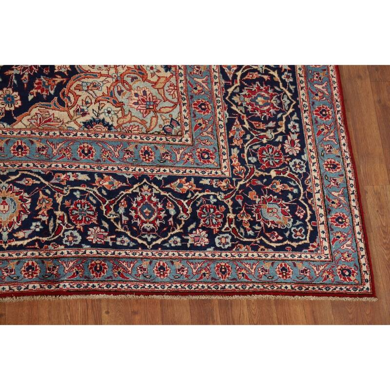Traditional Kashmar Vintage Persian Area Rug Hand-Knotted Wool Carpet - 9'6" x 12'11"