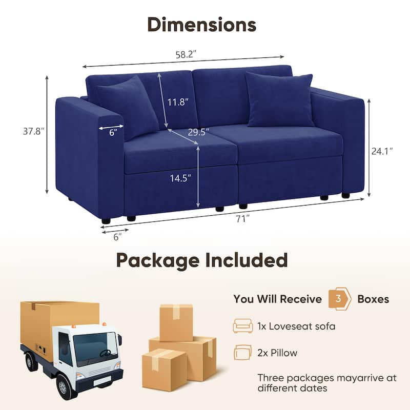 Pocassy Cloud Sofa Modular Sectional Couch with Seat Storage
