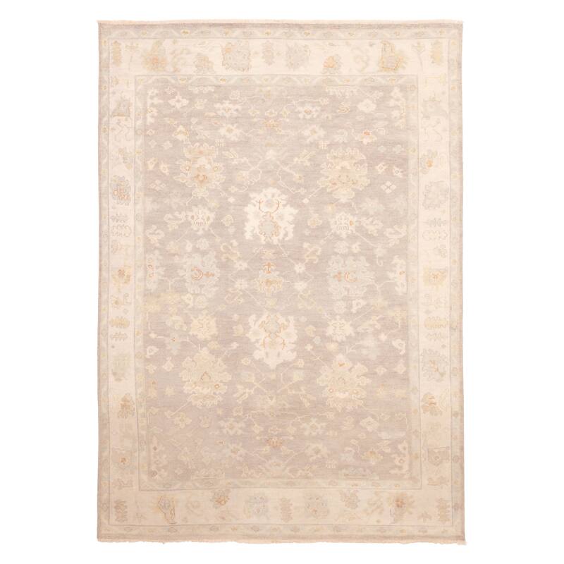 ECARPETGALLERY Hand-knotted Modern Oushak Grey Wool Rug - 8'7 x 11'11