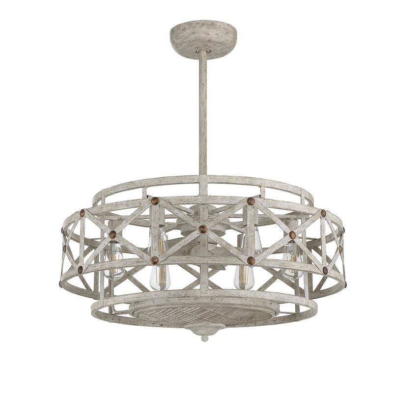 Provence with Gold Accents Six Light Fan D'lier from the Colonade Collection - Provence/Gold Accents
