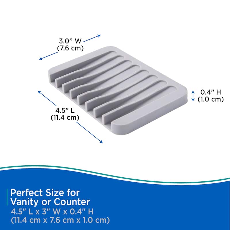 Kenney Freestanding Silicone Soap Dish - Gray - 4.5" L x 3" W