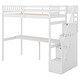 preview thumbnail 9 of 18, Twin Size Loft Bed with Storage Staircase and Built in Desk,Solid Wood Loft Bed Frame,No Box Spring Needed