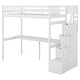 preview thumbnail 10 of 10, White Twin Loft Bed with Desk, Space-Saving High Loft Stairway Bed