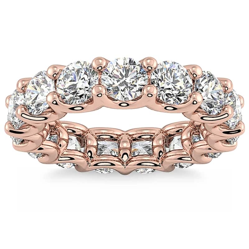 Bliss Diamond 5Ct Diamond Eternity Wedding Ring U Prong Anniversary Band Gold Lab Grown - 8.5 - Rose