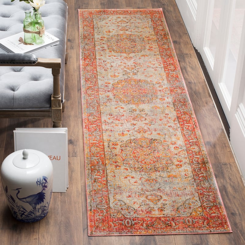 SAFAVIEH Vintage Persian Fietje Oriental Rug - 2'2" x 12' Runner - Saffron/Cream