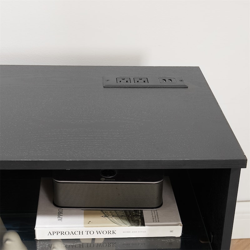 TV Stand Electric Fireplace TV Stand w/Shelves,3D Fireplace TV Stand