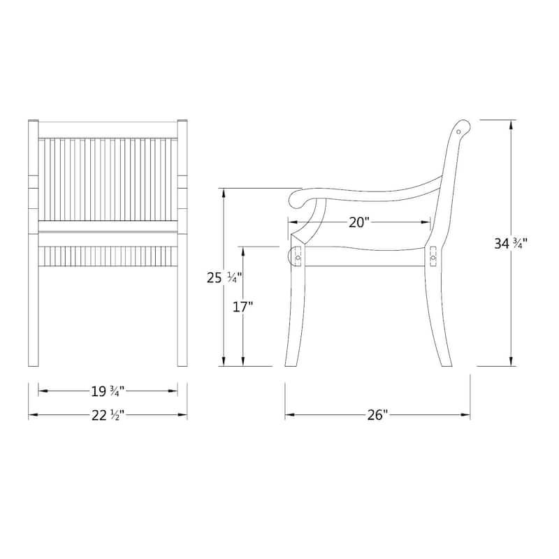 Cambridge Casual Chara Outdoor Teak Wood Dining Chair with Cushion