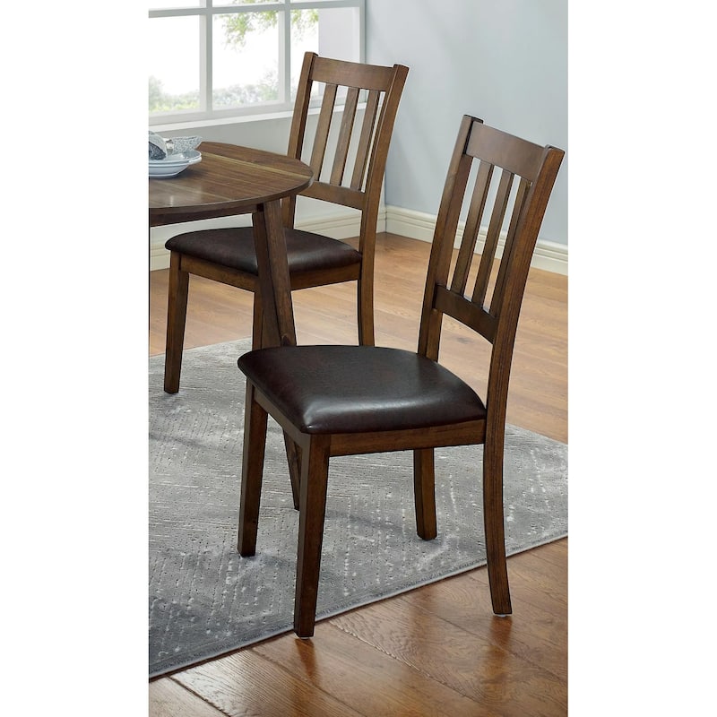 5 Piece Round Dining Table Set, Solid Wood Dining Room Furniture Set with Dining Table and 4 Side Chairs with Padded Seat