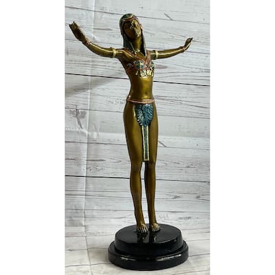 Signed Large Art Deco Dancer Dimitri Chiparus Bronze Hand Made Clic Artwork