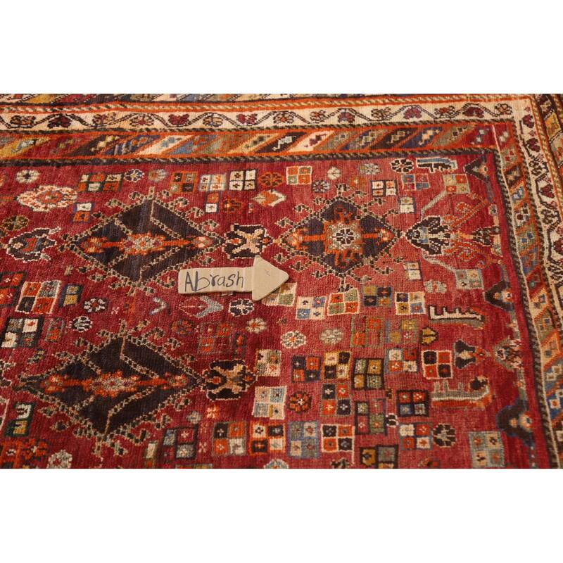 Hand Knotted Oriental 100% Wool Carpet Traditional Tribal Red Kashkoli Area Rug - 8' 2'' X 5' 4''