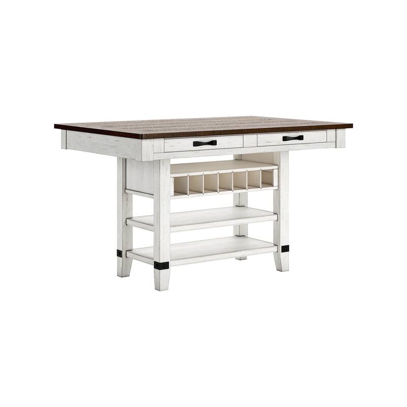 Signature Design by Ashley Valebeck White/Brown Counter Height Dining Table - 60" W x 40" D x 36.13" H