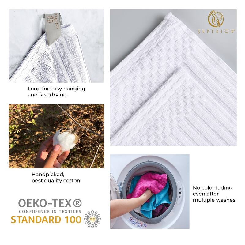 Superior Ribbed Cotton Absorbent Heavyweight Bath Towel Set