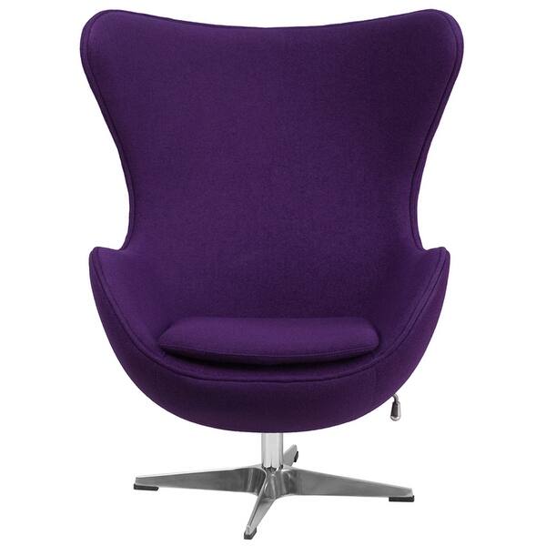 Shop Chancellor Purple Wool Fabric Reception Guest Egg Chair W