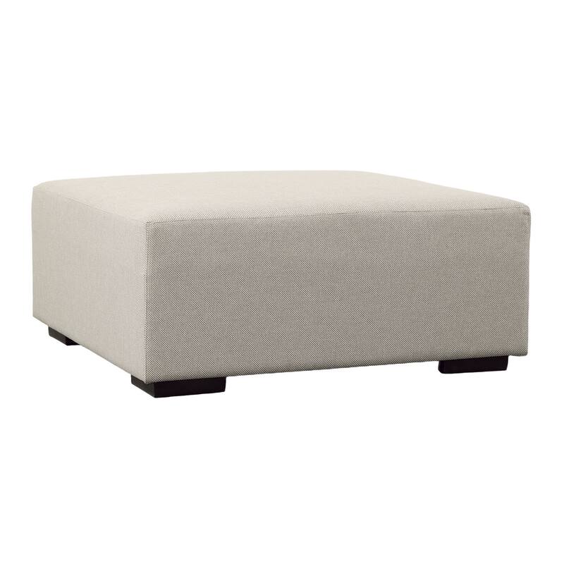 Vista 36" Wide Upholstered Outdoor Modular Ottoman, Warm Grey