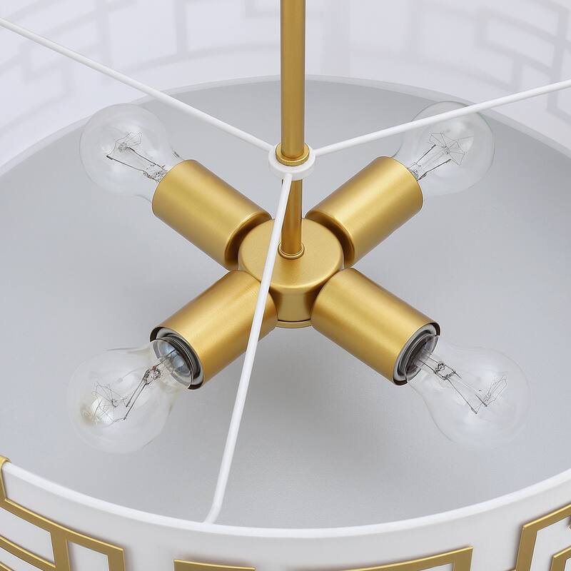 Murray 4-light drum Pendant chandelier with Gold frame - 20 in. W