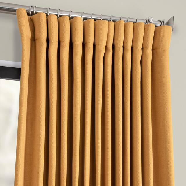 Exclusive Fabrics Faux Linen Extra Wide Room Darkening Curtain Panel