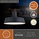 preview thumbnail 2 of 11, VAXCEL Hammond 1-Light Matte Black and White Dusk to Dawn Sensor Industrial Outdoor Wall Sconce, Durable Steel Shade, LED