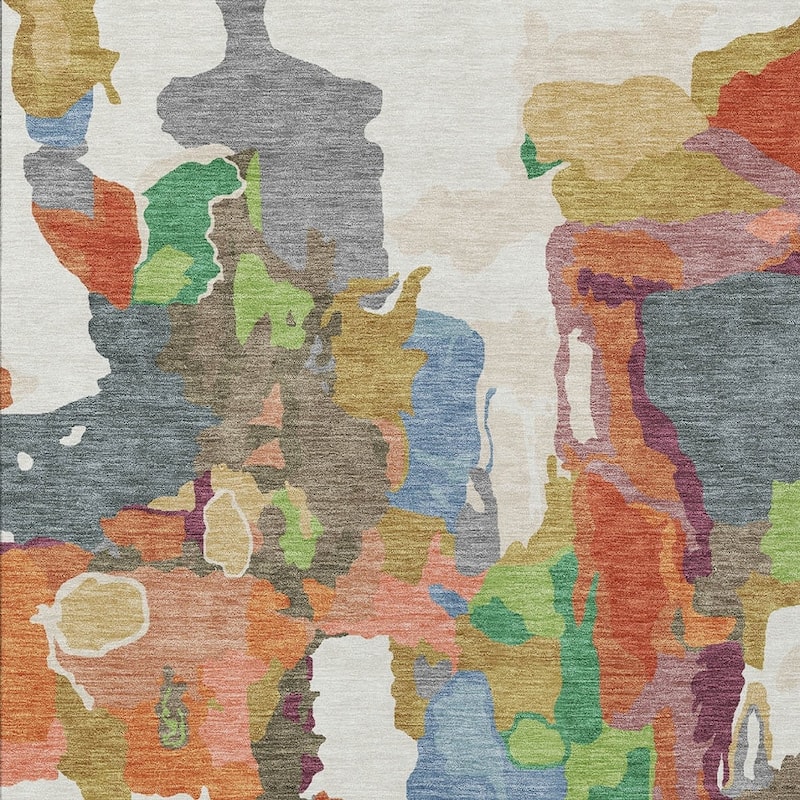 HomeRoots Abstract Transitional Rectangle Outdoor Rug