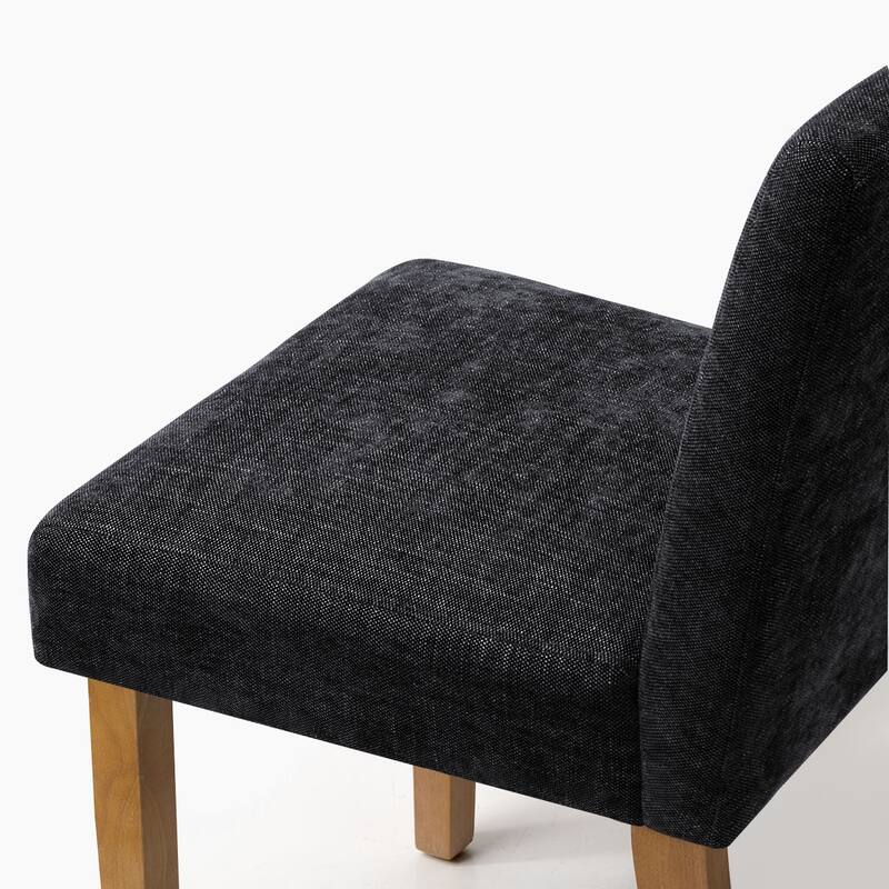 Linen Upholstered Solid Wood Dining Chair (Set of 2)