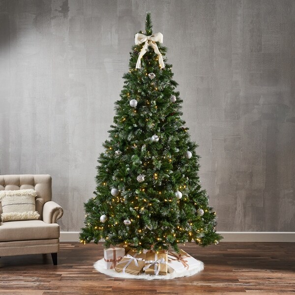 9 Ft Pre Lit Faux Hinged Glitter Spruce Christmas Tree On Sale Overstock 29867654 America's #1 place for premium 9 ft christmas trees. overstock com