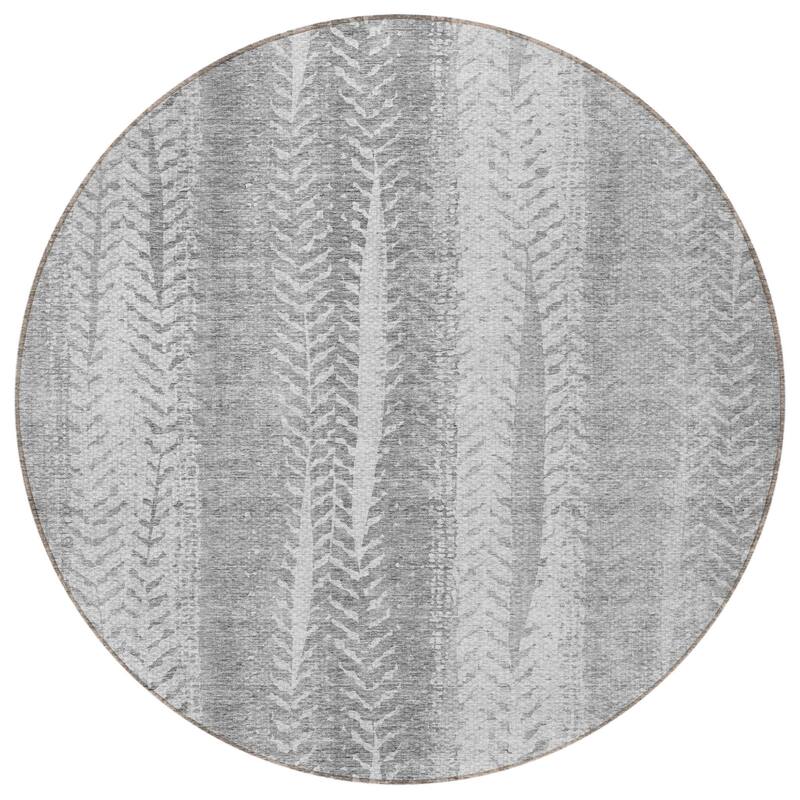 HomeRoots Botanical Leaves Transitional Rectangle Outdoor Rug