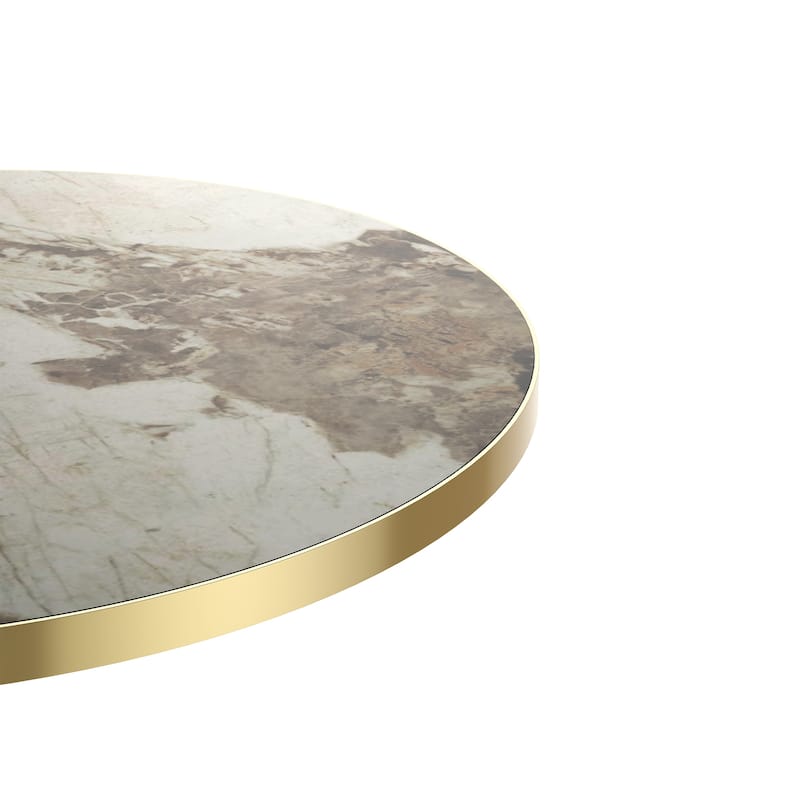 Modern Dinning Table Bistro Tulip Table with Faux Marble Top & Metal Frame Diameter