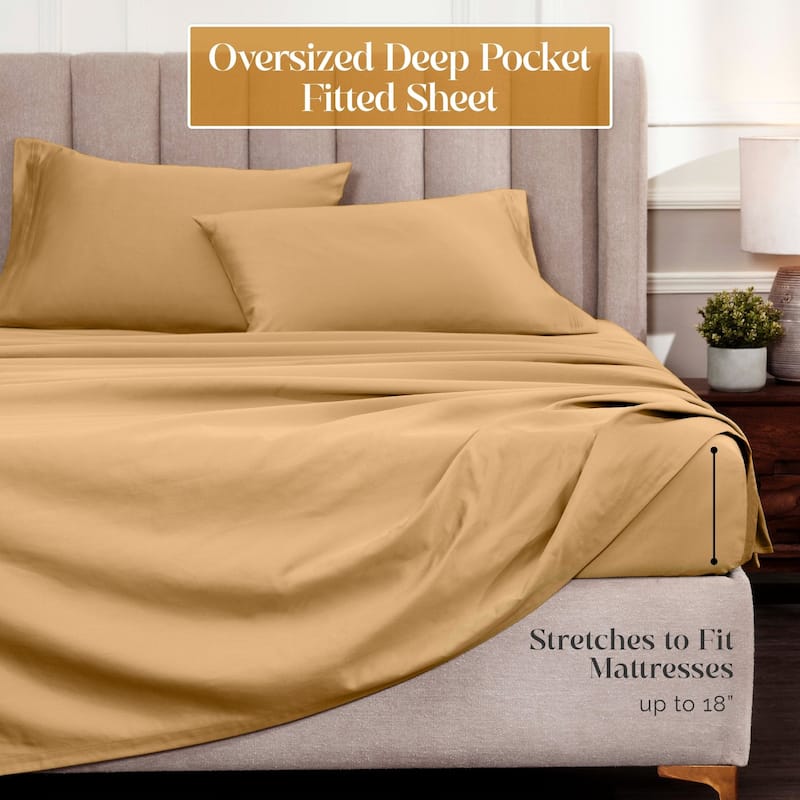Blue Nile Mills 1500 Thread Count Egyptian Cotton Deep Pocket Solid Sheet Set