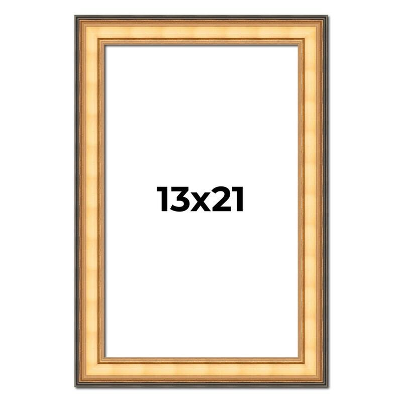 13x21 Frame Gold Plein Aire Solid Wood Picture Frame Width 2 Inches |