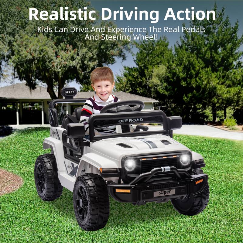12V Electric Kids Ride on Truck, Toy Vehicle with Remote Control for Best Kids Gift