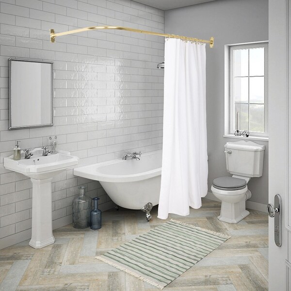 Corner shower shop curtain rod