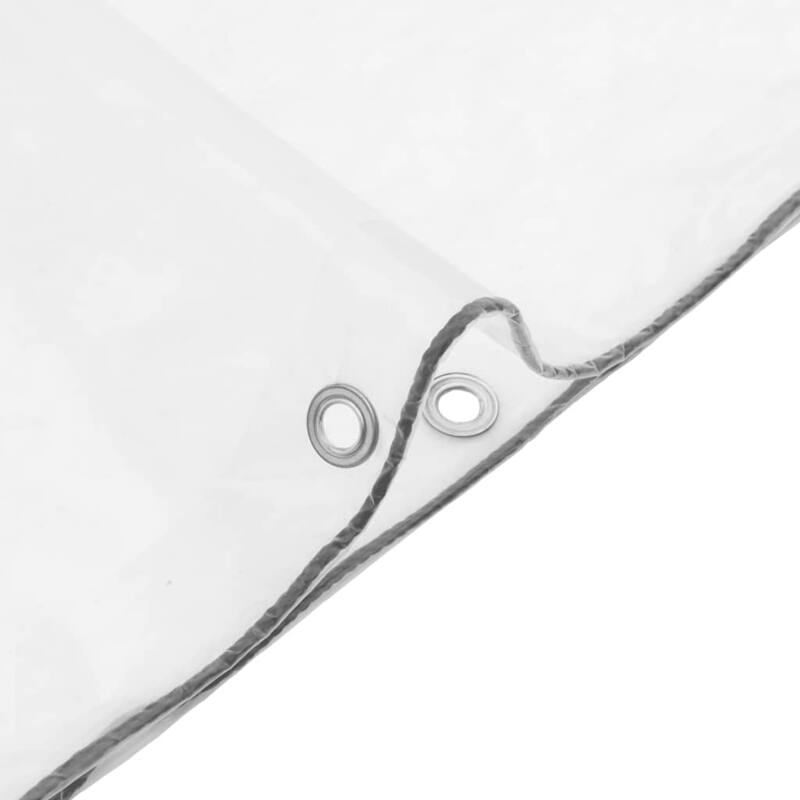vidaXL Clear Tarpaulin with Eyelets 9.8x9.8/13.1/19.7/26.2' Polyethylene - Transparent