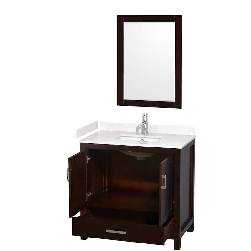 Wyndham Collection Sheffield 36" Single Bathroom Vanity, Carrara