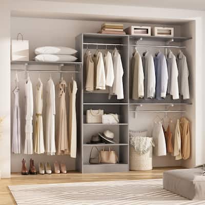 96'' W Tower Closet Organizer with DIY Shelves for Walk-in & Reach-in Closet
