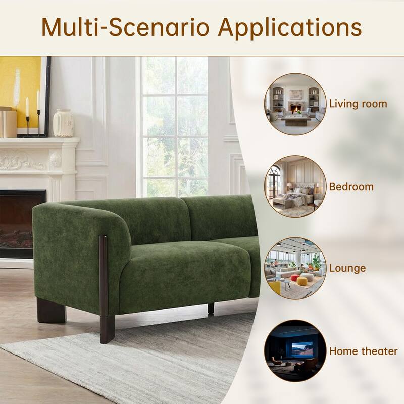 Modern Oversized Sofa Loveseat with Wood Legs