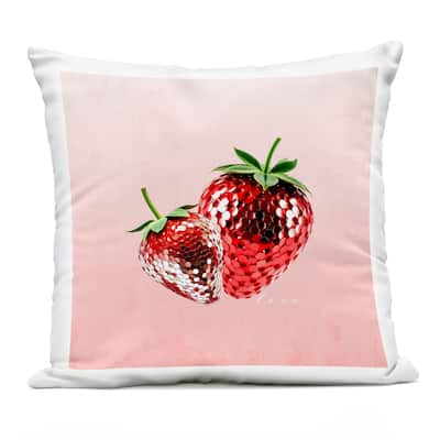 Stupell Disco Sequin Strawberries Printed Outdoor Throw Pillow Design by Kim Allen