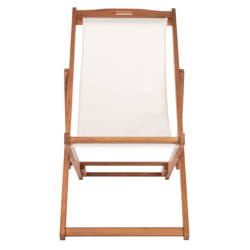 SAFAVIEH Outdoor Natalya Foldable Sling Chair (Set of 2) - 24W x 34D x 41H - Natural/Beige